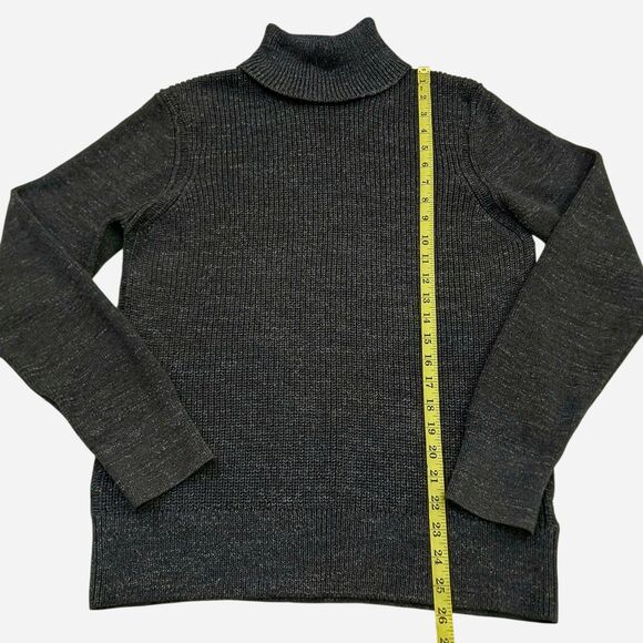 All Saints Sweater Mens Large Gray Knit Turtleneck Cotton Casual Work Office - Picture 12 of 12